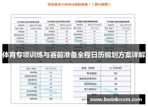 体育专项训练与赛前准备全程日历规划方案详解